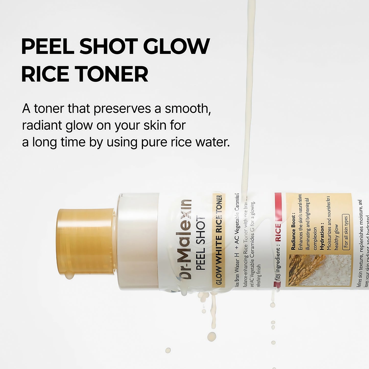 Dr-MalexIn Peel Shot Glow Rice Ampoule Black+Toner Set